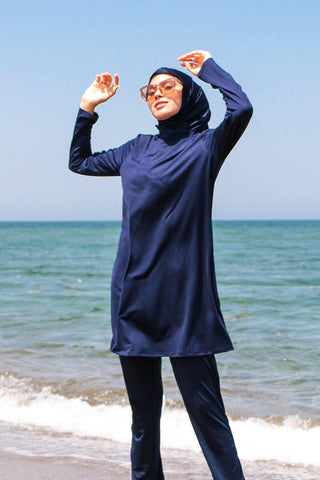 Lycra Navy Burkini Modest Swimwear 1969 - By Baano