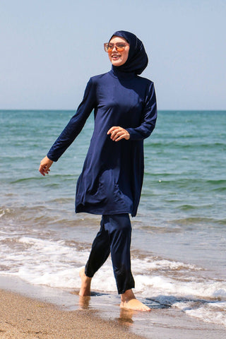 Lycra Navy Burkini Modest Swimwear 1969 - By Baano