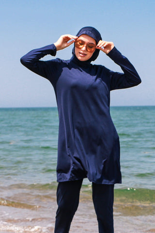 Lycra Navy Burkini Modest Swimwear 1969 - By Baano