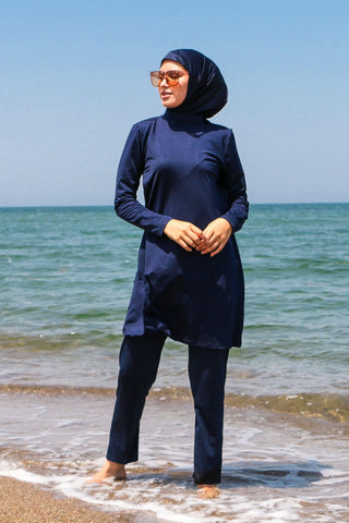 Lycra Navy Burkini Modest Swimwear 1969 - By Baano