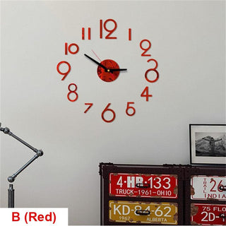 20 Inch Wall Clock Round Style Number Coffee Tea Cup Modern Large Silent Wall Stickers for Hall and Bedroom Home Decorations Arabic Numeral Wall Clocks Acrylic Mirror Stickers/Home Decor Design Acrylic Wall Clock Stickers Home Living Room Decoration Stevvex