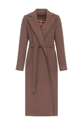 Harrington Classic Wraparound Overcoat in Mocha Mousse