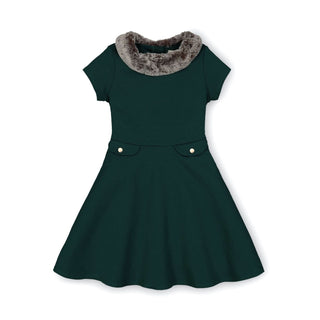 Fit and Flare Ponte Dress with Faux Fur - Baby - Glamourous Grace