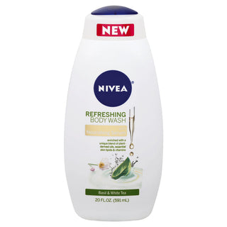 Nivea Basil & White Tea Refreshing Body Wash 20 Fl. Oz. Bottle