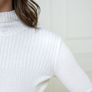 Mock Neck Rib Knit Sweater