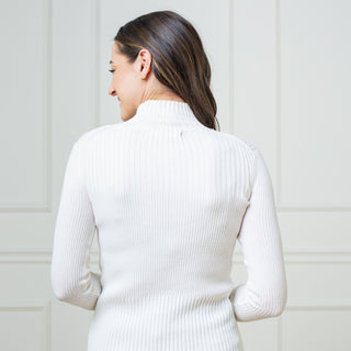 Mock Neck Rib Knit Sweater