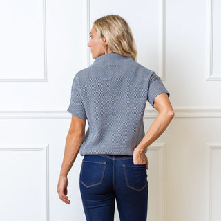 Mock Neck Short Sleeve Sweater