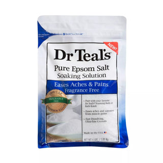 Dr Teal's Pure Epsom Salt Soaking Solution, Fragrance Free, 4 Lb