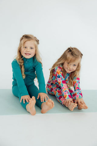 Turbo Teal Full-Zip Ruffle Active Jacket