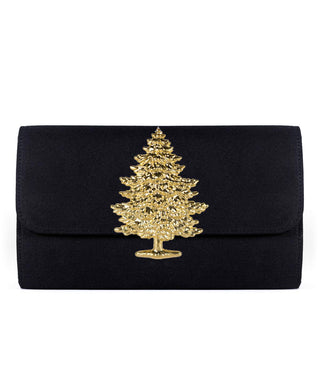 Avery Clutch - Black - XL Gold Charms