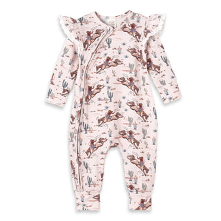 Prairie Princess Baby Girl Bamboo Western Zipper Romper Tesa Babe