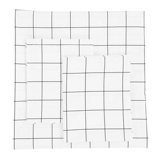 Grid Printed Cotton Percale Duvet Set