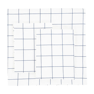 Grid Printed Cotton Percale Duvet Set