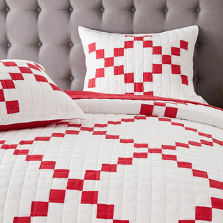 Irish Chain Patchwork Cotton Quilt Set
