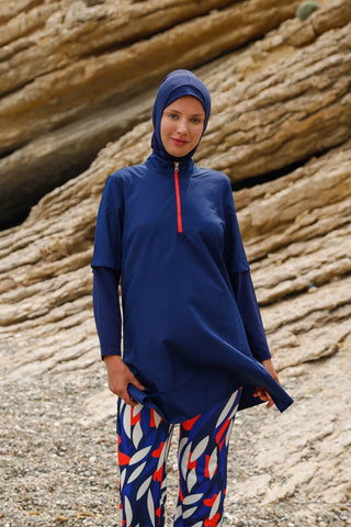 Woven Navy Burkini Modest Swimwear M2262 - By Baano