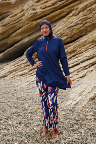 Woven Navy Burkini Modest Swimwear M2262 - By Baano