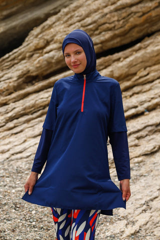Woven Navy Burkini Modest Swimwear M2262 - By Baano