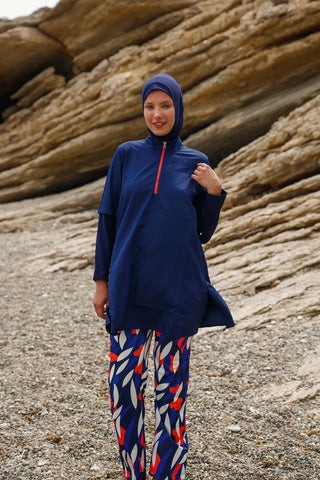 Woven Navy Burkini Modest Swimwear M2262 - By Baano