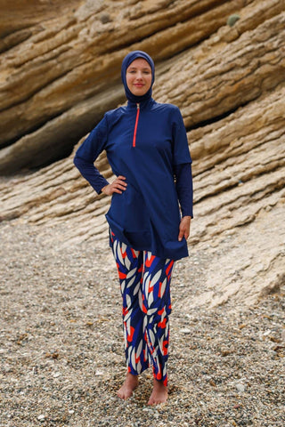 Woven Navy Burkini Modest Swimwear M2262 - By Baano
