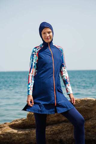 Woven Navy Burkini Modest Swimwear M2267 - By Baano