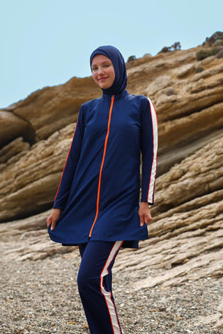 Woven Navy Burkini Modest Swimwear M2270 - By Baano