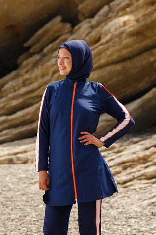 Woven Navy Burkini Modest Swimwear M2270 - By Baano