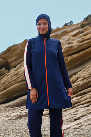Woven Navy Burkini Modest Swimwear M2270 - By Baano