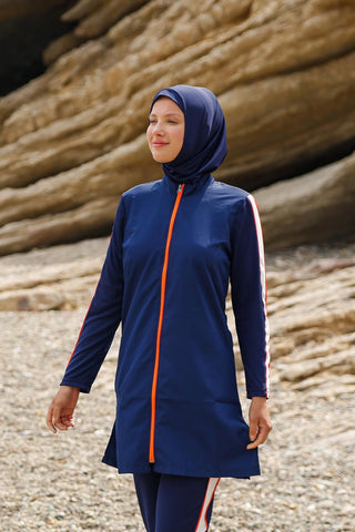 Woven Navy Burkini Modest Swimwear M2270 - By Baano