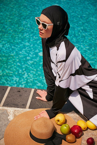 Lycra Black Burkini Modest Swimwear M2309 - By Baano