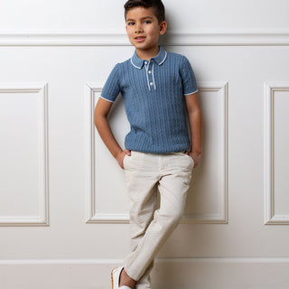 Organic Seersucker Suit Pant Tan - By Baano