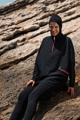Woven Black Burkini Modest Swimwear M2275 - By Baano