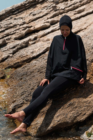 Woven Black Burkini Modest Swimwear M2275 - By Baano