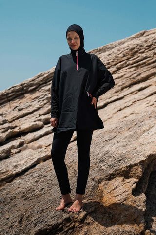 Woven Black Burkini Modest Swimwear M2275 - By Baano