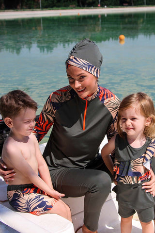 Lycra Khaki Burkini Modest Swimwear M2229 - By Baano