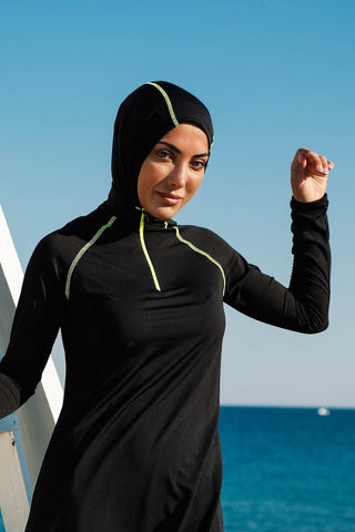 Lycra Black Burkini Modest Swimwear M2234 - By Baano