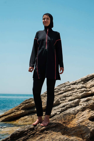 Woven Black Burkini Modest Swimwear M2271 - By Baano