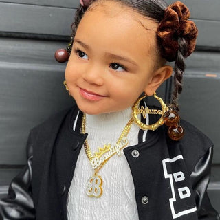 Kid's 2" Bamboo Name Earrings