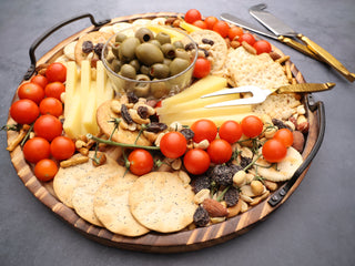 Aria Scorched Wood Serving Tray with Handles