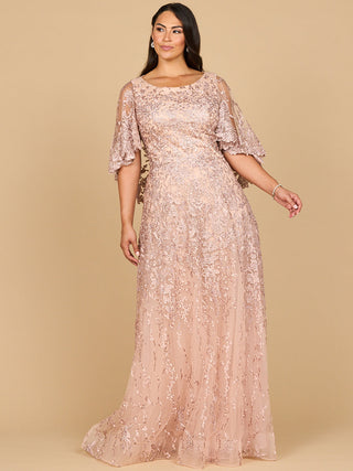 Lara 28881 - Cape Sleeve Mother's Gown
