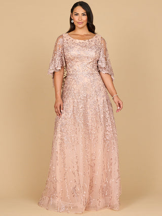 Lara 28881 - Cape Sleeve Mother's Gown