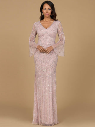 Long Sleeve Beaded Gown - By Baano