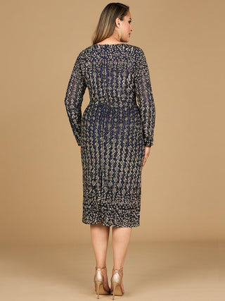 Beaded Midi Dress with Long Sleeves - By Baano