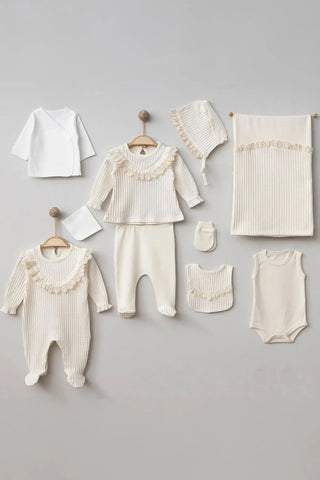 Lina Newborn Baby Girl Coming Home Set (10 pcs) - By Baano