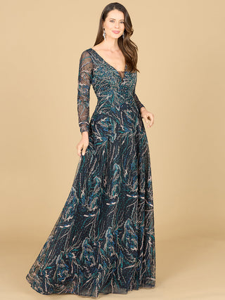 Lace Gown With Long Sleeves - By Baano
