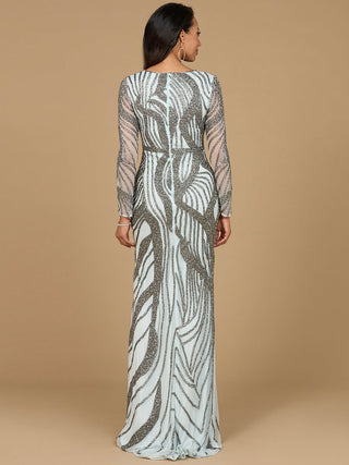 Cascading Beads Long Sleeve Dress - By Baano