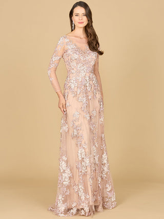 Long Sleeve Modest Lace Gown - By Baano