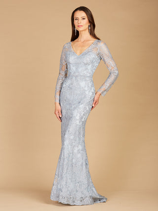Long Sleeve Lace Mermaid Gown - By Baano