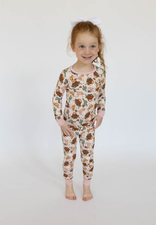 Pink Highland Cow 2 piece PJ's - By Baano