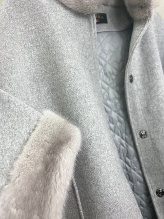 Genuine Scandinavian Mink Fur Virgin Wool Coat - By Baano