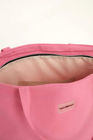 Pink Faux Leather Beach Bag with Zipper CA2502-5 - By Baano